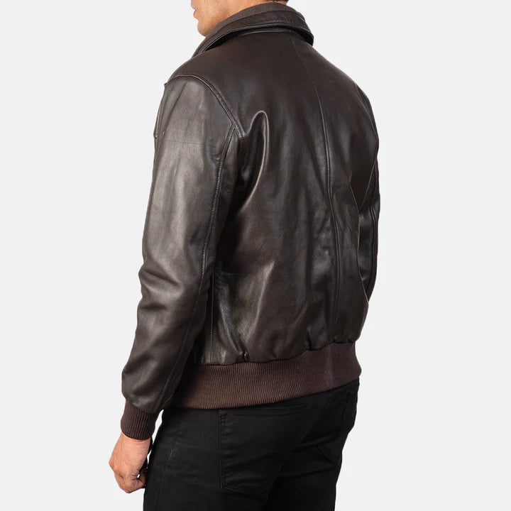 Rolf Air Brown Men’s Leather Bomber Jacket