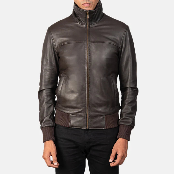Rolf Air Brown Men’s Leather Bomber Jacket