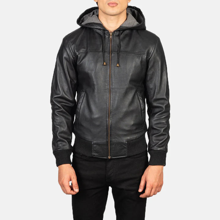 Hooded Nintenzo Black Bomber Jacket