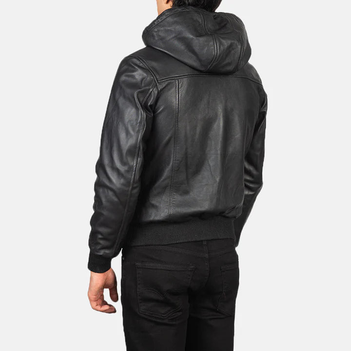 Hooded Nintenzo Black Bomber Jacket
