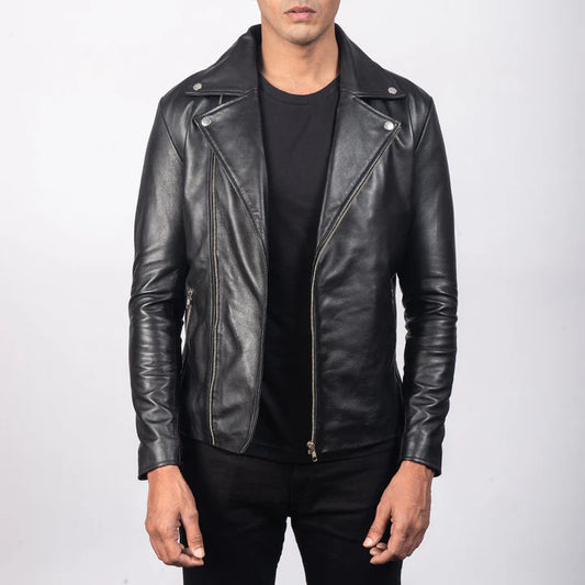Noah Black Men’s Leather Biker Jacket