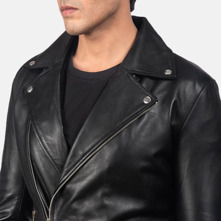 Noah Black Men’s Leather Biker Jacket
